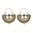 thumbnail image 2 of Pendientes de moda onlyliua con Forma de Flor Turquesa Semicircular Hueca y redondos para Mujer, 2 of 2