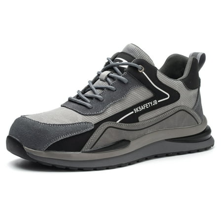 

Steel Toe Work Shoes for Men Women Lightweight Industrial Sneakers Breathable Anti-Pierce Safety Shoes for Construction Hiking Sports