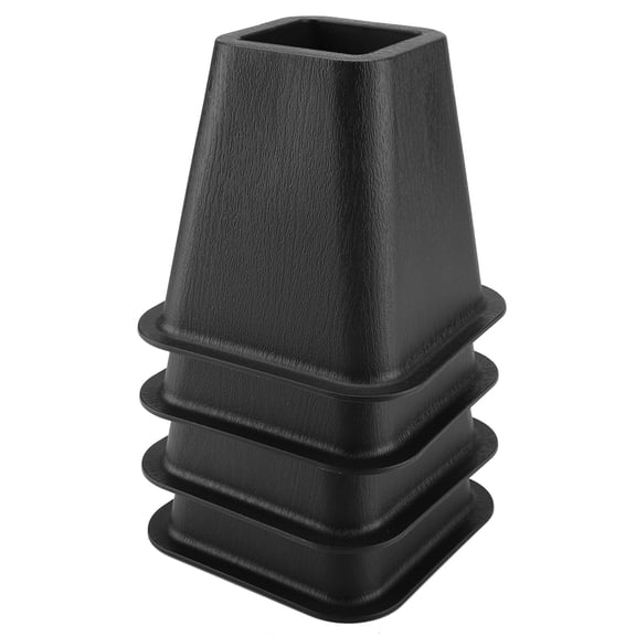 Set of 4 Black Furniture Risers for Bed, Chair, Desk, or Table