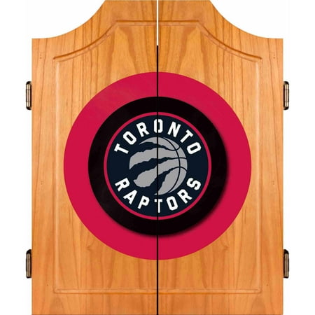 Toronto Raptors NBA Dart Cabinet Set with Darts and Board - Red, Silver, Black