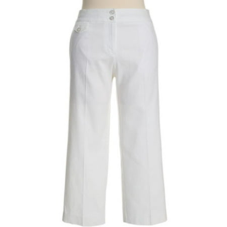 George ME - Women's Textured Cotton Crop-Length Pants