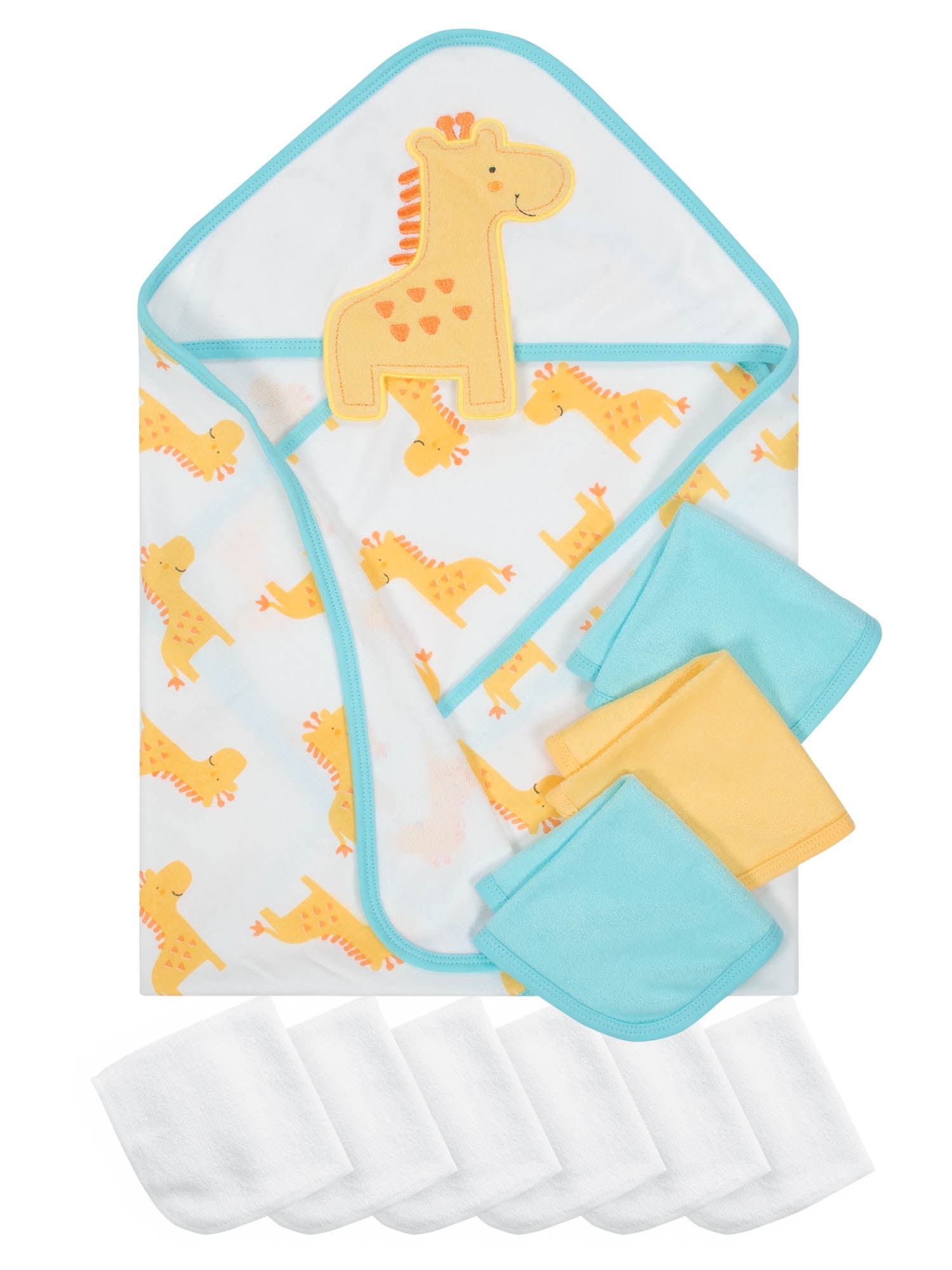 Gerber Baby Terry Hooded Towel and Washcloth Set, 10pc