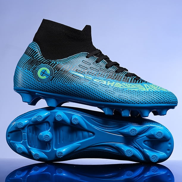 Zapatos de tachuelas de fútbol Cañas de espigas profesionales de alta tope zapatos de fútbol atlético sin deslizamiento con encaje para entrenamiento de competencia