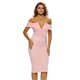thumbnail image 4 of ABPHQTO Vestido midi de mujer rosa con hombros descubiertos, 4 of 5