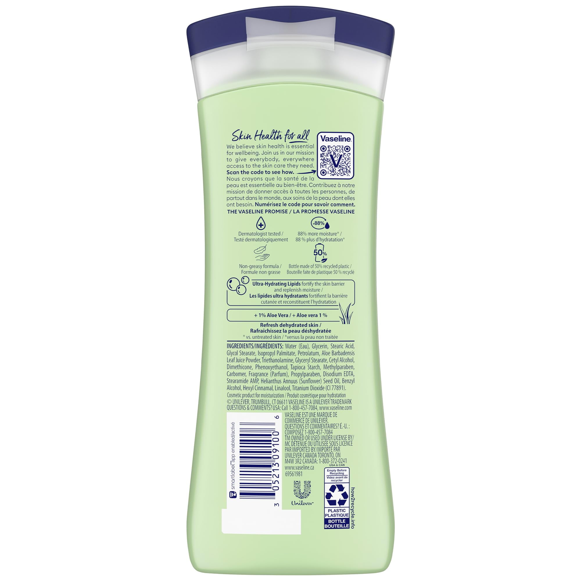 Vaseline Intensive Care Body Lotion, Aloe Soothe, Pack of 6, (13.53 Oz / 400ml Each)