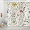 thumbnail image 3 of Mushroom Shower Curtain, Colorful Mushroom Floral Green Leaves Boho Plants Pattern Botanical Bath Curtains Waterproof Fabric with Hooks for Home Decor, 72Wx72H, 3 of 6