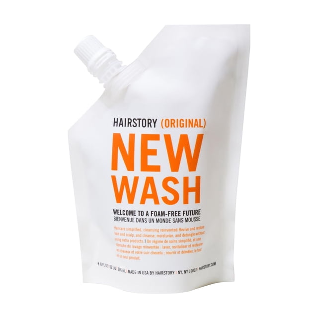 Hairstory New Wash Original, Cleansing Cream For All Hair Types, Shampoo & Conditioner Alternative, Promotes Scalp Health, Nourishes & Protects, 8Oz