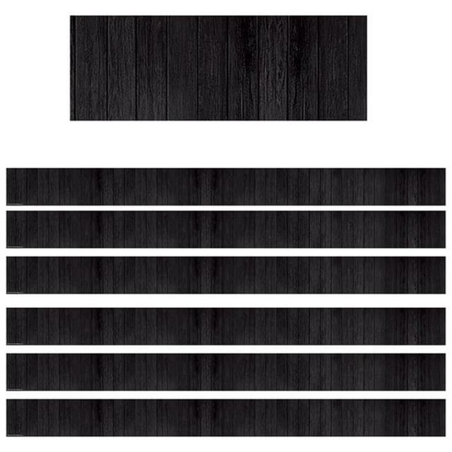 Bordure Droite en Bois&44; Noir - Pack de 6