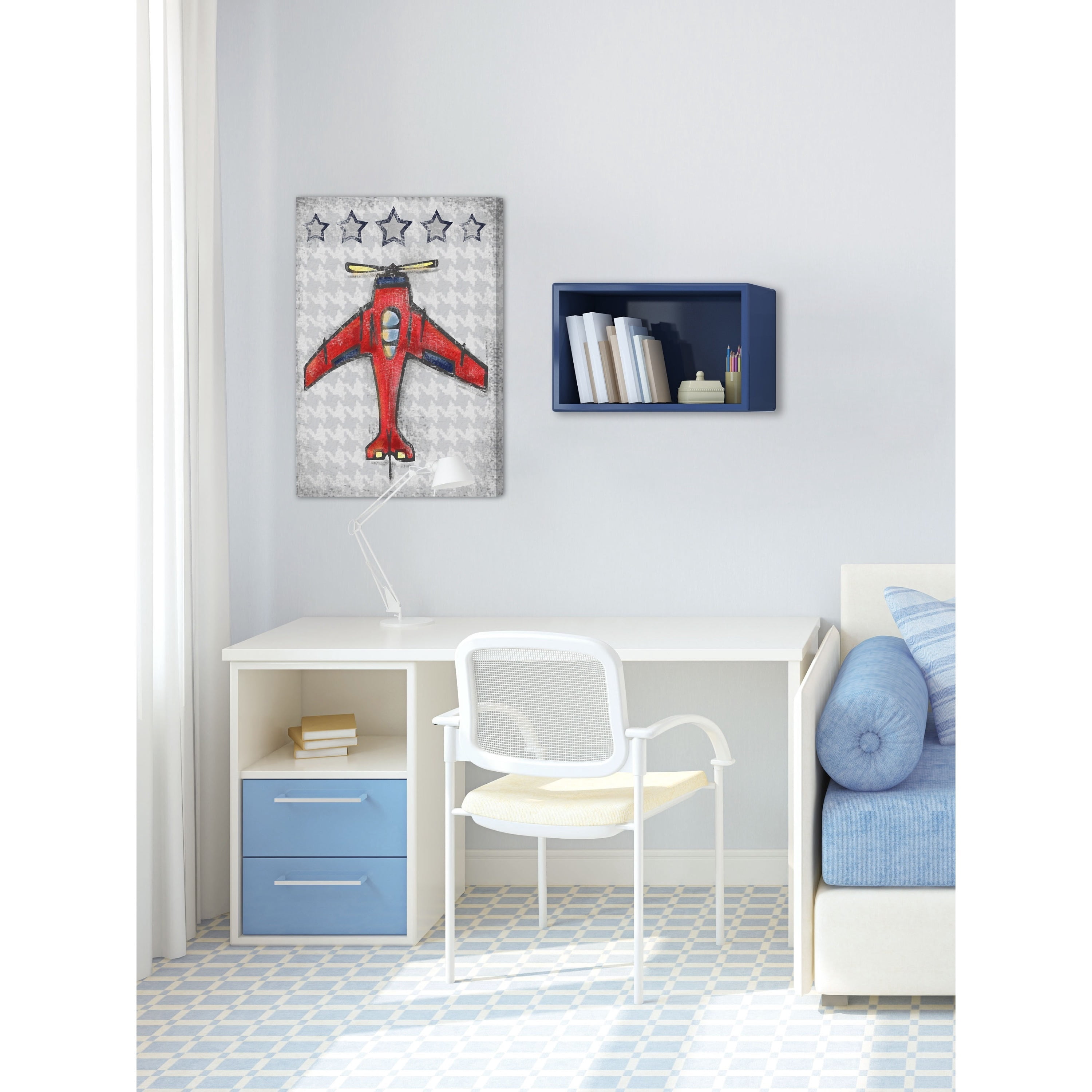 Marmont Hill "Red Plane" by Reesa Qualia Painting Print on Wrapped Canvas
