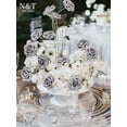 thumbnail image 2 of Flores artificiales N&T NIETING Roses plateadas y grises, 25 unidades, 2 of 8