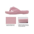 thumbnail image 3 of Women's Memory Foam Open Toe Slide Slippers with Adjustable Strap and Cozy Terry Lining, 3 of 4