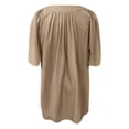 thumbnail image 3 of WILLBEST Vestido Corto De Mujer, Minivestido Informal De Manga Corta Con Vuelo Y Cuello En V, Holgado Y Fluido Para Verano, 3 of 3