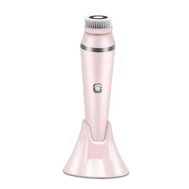 Cepillo de limpieza facial recargable, cepillo limpiador facial impermeable, juego de cepillo giratorio eléctrico con 4 cabezales de cepillo para una limpieza suave