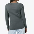thumbnail image 5 of Aloohaidyvio Womens Long Sleeve Tops Crew Neck Slim Fitted Shirts Y2K Basic Casual Blouses, 5 of 7