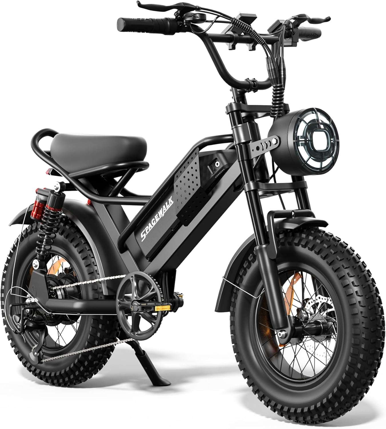 Eilleo Spacewalk M6 Off road Electric Bike for Teens/Adults,16" fat tire Ebike,1500W Peak Motor 21.7mph,48V 15.6Ah Removable Battery, Dual Suspension UL2849
