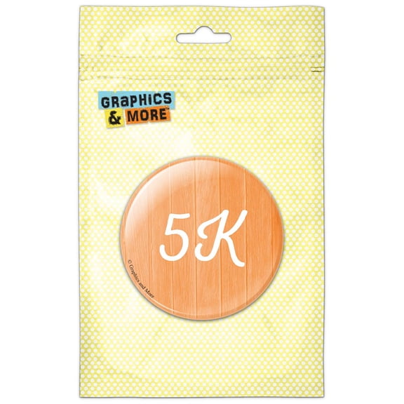 5K Runner Fitness Wood Planks Orange Refrigerator Button Magnet
