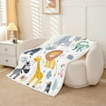 thumbnail image 3 of Kids Zoo Animal Sherpa Blanket Cute Wild Animals Fleece Throw Blanket Cartoon Safari Wild Print Plush Blanket for Boys Girls Children Teens Bedroom Decor Exotic Natural Fuzzy Blanket Throw 50x60 Inch, 3 of 8