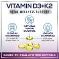 thumbnail image 3 of Vitamin D with K2 (MK-7) - Vitamin D3 5000IU (125mcg) Per Serving - D3K2 Complex Supplement for Bone, Teeth, Muscle, Calcium Absorption, Immune Support & Heart Health - Bottled in USA - 240 Softgels, 3 of 9