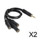 thumbnail image 1 of Cable Divisor Auxiliar 2x3,5 Mm Macho A 3,5 Mm Hembra PVC Negro Divisor De Auriculares, 1 of 10