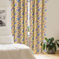 thumbnail image 2 of Ambesonne Botanic Window Curtains, Pastel Leaves Forest Items, Each 28" W x 63" L, Mustard and Ceil Blue, 2 of 3