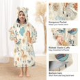 thumbnail image 4 of Wearable Blanket with Sleeves and Pocket Oversized Hooded Sweatshirt 3-14 YR Cartoon Horses and Flowers S, 4 of 7