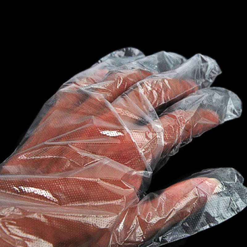 100 X Polythene Disposable Hygiene Catering Sweets Tanning Forecourt Gloves BT 