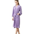 thumbnail image 1 of Women Robes Unisex Breathable Solid Color Bathrobe Splicing Home Clothes Robe Coat Woman Blending Pajamas, 1 of 6