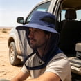thumbnail image 4 of Fisherman Hat with Netting, Lightweight Sun-Protective Hat, for Outdoor Fishing Hiking Camping, for Men & Women, Navy, 4 of 6