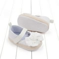 thumbnail image 5 of Xfvqtps Infant Girls Walking Shoes Mary Jane Bowknot Cute Princess Non Slip Comfortable Soft Sole Cotton Prewalker Baby Newborn Fashion Crib Shoes White, 5 of 6