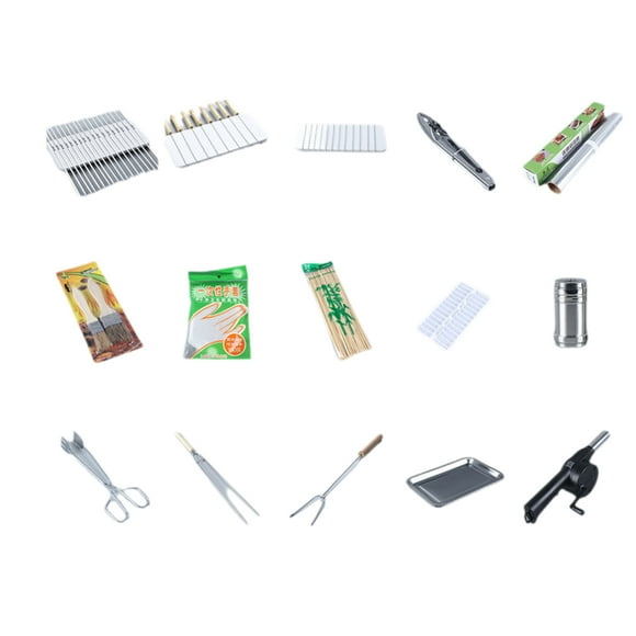 Naiovety Accesorios completos de la parrilla del sistema de la parrilla 15pieces para la barbacoa al aire libre durable y fácil Estufas de camping Paquete de 15
