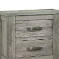 thumbnail image 2 of Wooden Nightstand with Two Drawers and Metal Bar Handles Gray - Saltoro Sherpi, 2 of 5