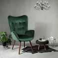 thumbnail image 3 of Carson Carrington  Falltorp Mid-century Tufted Velvet Arm Chair Arm Chairs, Accent Chairs Terracottavelvet/Espressoleg Espresso Finish Velvet Padded, 3 of 5