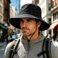 thumbnail image 2 of Sun Hat for Men,UPF50+ Wide Brim Boonie Hat Sun Hat Foldable Mesh Lined Fishing Hat for Sai Hiking Beach Garden Black, 2 of 6
