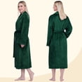 thumbnail image 3 of PAVILIA Emerald Green Women Robe Fleece Plush Soft, Fluffy Fuzzy Cozy Warm Lightweight Bathrobe, Shower Spa House Long Robe for Women, S/M, 3 of 8