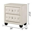 thumbnail image 6 of Pemberly Row Crystal Tufted 5PC Full Bedroom Set in Cream made with Wood, 6 of 18