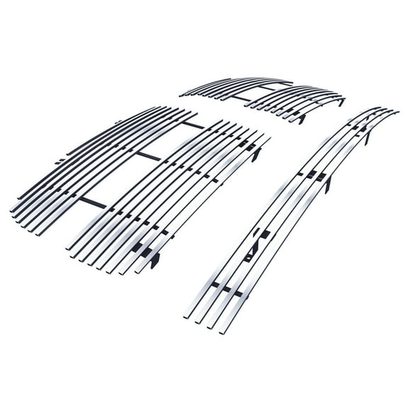 APS Compatible with Dodge Ram 2002-2005 Sport Main Upper Lower Bumper Chrome Billet Front Grill Grille Insert Combo D87723A