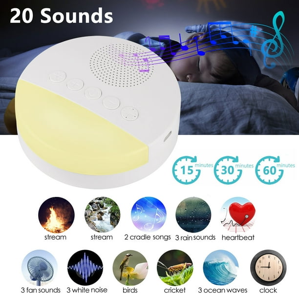 TSV White Noise Machine for Sleeping, Rechargeable White Noise Machine with 20 Soothing Sounds