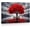 Frame-style, variant on Red Tree Canvas Wall Art Autumn Landscape Decor Vibrant Maple Leaves Pictures for Living Room Bedroom Home Office Black White Scenery Painting