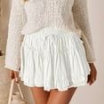 thumbnail image 4 of KDDYLITQ Skorts for Women a Line Floral Ruffled Drawstring Mini Skirt Pleated Layered Y2k Tennis Golf Short Skirt Casual 2025 Flowy Shorts White XL, 4 of 7