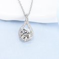 thumbnail image 3 of Collar Collar de Plata Chapado en Oro Blanco de 18 Quilates con Diamantes de Talla Ideal para Mujer, 3 of 4