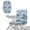 Butterfly Boho Flower Blue, variant on COEQINE Mobility Scooter Seat Slipcover Polyester Fabric Electric Wheelchair Seat Cover Dustproof Protector Accessories Decor for Elderly Disable, Floral Butterfly American Flag