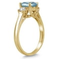 thumbnail image 2 of SZUL Women's Aquamarine and Diamond Three Stone Ring 14K Yellow Gold, 2 of 3