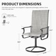 thumbnail image 3 of ELPOSUN Patio Swivel Chairs Set of 2, Outdoor Dining Chairs High Back All Weather Breathable Textilene Outdoor Swivel Chairs with Metal Rocking Frame for Lawn Garden Backyard Deck, Light Gray, 3 of 8