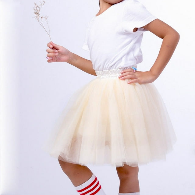 Faithtur Female Tulle Tutu Skirt Children Adults Knee Length Party Clothes