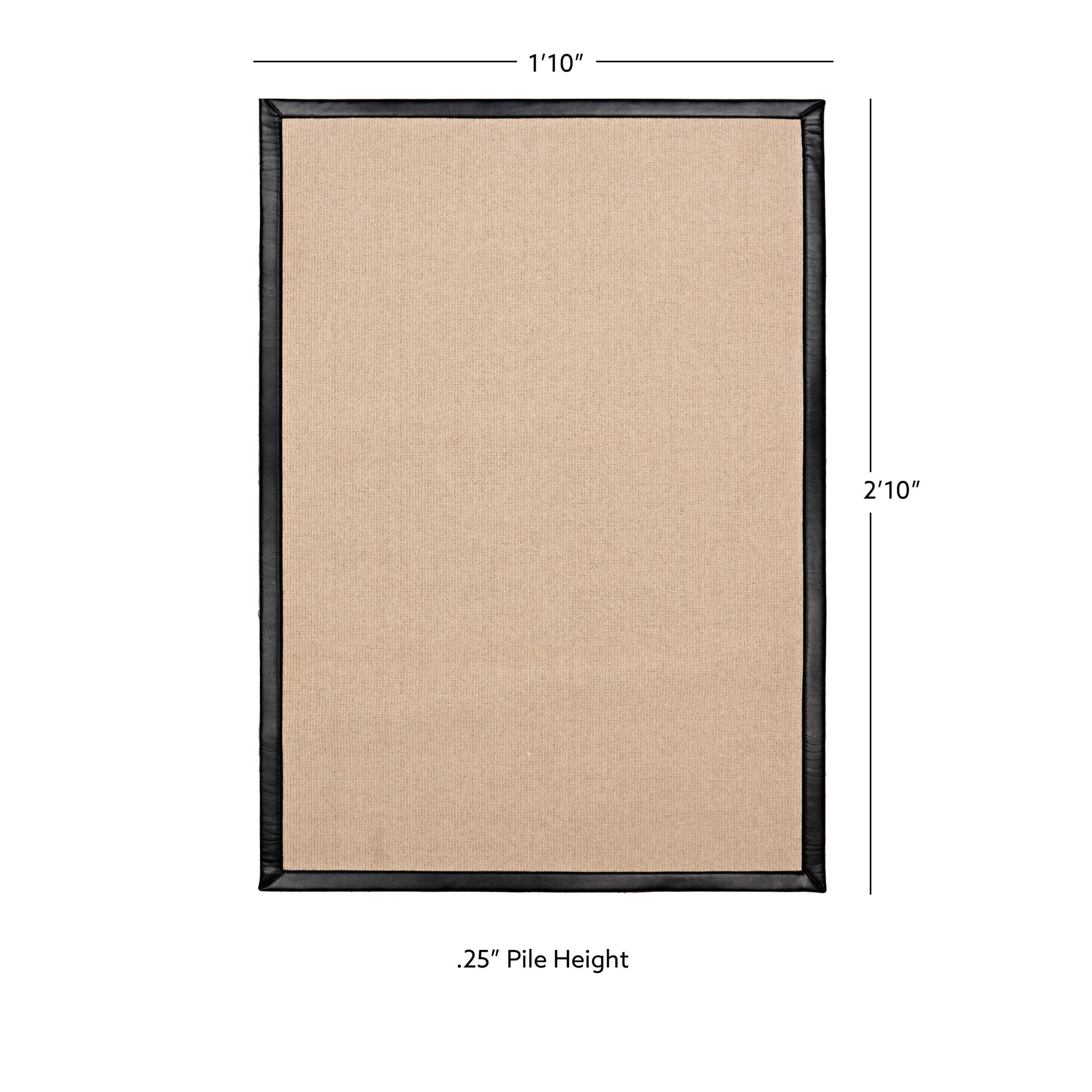 Contemporary Home Living 1.75' x 2.75' Tufted Solid Bordered Rectangular Area Throw Rug - Brown and