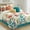 Blue, variant on Lanco Zena Floral 7-Piece Comforter Set, White/Teal/Red/Green, California King, Quilted