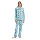 thumbnail image 3 of GLOBAL Conjunto de Pijama de Franela para Mujer, Pijama 100% Algodón para Mujer, Ropa de Estar por Casa, Manga Larga, Botón, Cordón en la Cintura, Ropa de Dormir Cálida, Conejo Verde XS, 3 of 6