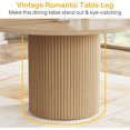 thumbnail image 5 of 47" Farmhouse Kitchen Table, Round Dining Table for 4 with Sturdy Fluted Metal Base, 5 of 7