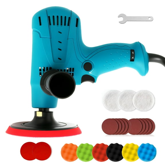 BAOKALER 600W Car Polisher,6 inch Dual-Action Buffer Polisher，6 Variable Speed 1000-4100 RPM & Efficient Cooling System, Polisher for Car detailing, Polishing and Waxing