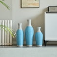 thumbnail image 5 of Hearthora 3-Piece Decorative Floor Vase Set, White & Blue PVC Vases with Classic Design for Living Room, Hallway & Entryway, 5 of 7